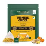 VAHDAM, Turmeric Ginger Infusion Bags (50 Bags) | Caffeine Free, Non-GMO, Gluten Free | Turmeric with Ginger – Savory & Spicy | Direct from Source