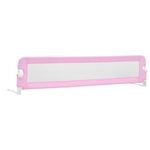 vidaXL Toddler Safety Bed Rail in Pink - Durable Polyester Fabric with Metal Frame, Foldable Design and Compatible with 10-20 cm Thick Mattresses, 180 x 40.5 x 42 cm