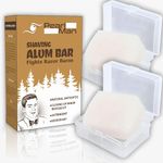 Pearl Shaving Alum Bar (Fitkari) with travel case - 100g Pack of 2 100% Pure Natural Phitkari Stone for water purification, Skin Tightening, Underarm Deodrant| Gentle,Effective & Natural After Shave Lotion alternative| Chemical-Free Shaving Kit Aid, Diwali Gift Option