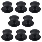 MOROBOR Adhesive Cabinet Knobs, 8 PCS Self-Stick Instant Kitchen Cabinet Knobs Drawer Pulls Stainless Steel Drawer Knobs for Windows, Wardrobes, Cabinets, Drawers (Matte Black)