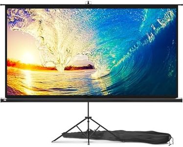 PropVue Projector Screen with Stand 100 inch - 16:9 HD Premium Wrinkle-Free Tripod Screen for Projector with Carry Bag and Tight Straps