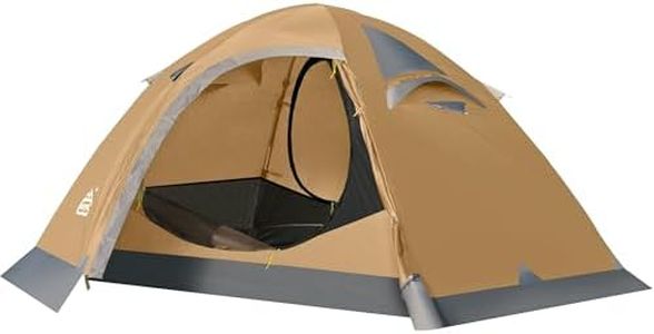 Camppal 2 Person Backpacking Tent, Waterproof 4 Season Tent, Windproof Rainproof Cold Weather Winter Tent for Camping, Hiking, Hunting, Motorbiking, Cycling - Khaki