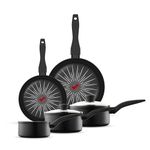 Tower T800304 SmartStart Forged 5 Piece Cookware Set with Easy Clean Aeroglide Non-Stick Coating, 8X Stronger, Oven Safe, Long Lasting, PFOA Free