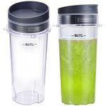 ABTER Replacement 16 oz Nutri Ninja Blender Cup with Sip Lids For Nutri Ninja Professional Blender BL770 BL780 BL660 (2 Pcs)