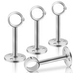 Ceiling Curtain Rod Brackets, Heavy Duty Curtain Rods Hooks, Stainless Steel, 4 Pack Silver Curtain Holders Hangers for Wall Drapery Bracket for 1” Drape Poles