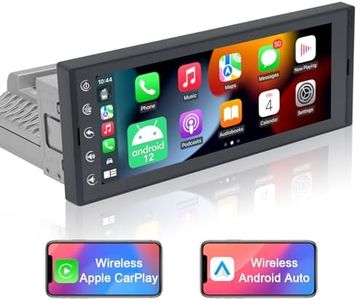 Single Din Touchscreen Car Stereo Radio Wireless Carplay Android Auto, 6.9 Inch Car Stereo Android 2G+32G with GPS Navigation WiFi FM SWC USB Bluetooth