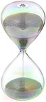 Hourglass 30 Minute Sand Timer, Gray Sand Clock, Hourglass Sand Time with 7 Colored Glass, Reloj De Arena 30 minuto, Minimalist Sand Watch 30 Min, Hour Glass Sandglass for Home, Desk, Office Decor