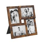 SONGMICS Collage Picture Frames, 4x6 for Wall Decor Set of 4, Family Photo Collage Frame, Rustic Brown URPF025X01