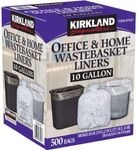 Kirkland Signature Clear Wastebasket Liner Thickness: 0.34 mil,Dimensions: 23 x 25,Depth: 25 in. Width: 23 in 10 Gallon 500 Count