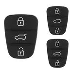 SPTwj 2 Pack 3-Button Car Key Rubber Buttons Pads Remote Control Car Key Case Replacement Compatible with Kia Sportage Ceed Soul Venga Hyundai i10 i20 i30 ix20 ix35 Auto Car Key Fob Cover