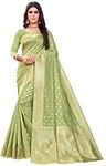 C J Enterprise Women's Banarasi Silk Saree Pure Kanjivaram Silk Sarees Soft Wear Pattu Latest Cotton Party Sari With Blouse Piece for Wedding Design sadi new ladies 2024 (paithani pari124 Pista Green)