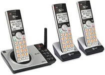 AT&T DECT 6.0 Expandable Cordless Phone with Answering System, Silver/Black with 3 Handsets