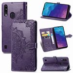 Ranyi for ZTE Blade A7 2020 Case, ZTE Blade A7 Prime Case, Mandala Flower Wallet Case with Credit Card Holder Kickstand Leather Flip Folio Magnetic Wallet Case for ZTE Blade A7 Prime/A7 2020 -Purple