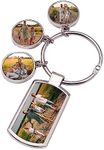 Personalised Keyring, Custom Keychain, No Fading Personalised Photo Keyring Double Sided, Custom Keyrings With Picture, Make Your Own Keyrings & Keychains Gift for Women Men Dad Mum Couple (Style 4)