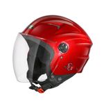 STUDDS RAY Super ISI Certified Open FACE Helmet for Men and Women with D - Ring Lock (Cherry RED L)