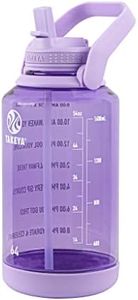 Takeya Premium Quality Motivational Water Bottle with Straw Lid with Times to Drink, BPA Free Tritan Plastic, 64 Ounce, Vivacity Purple