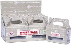 Satya Sai Baba White Sage Backflow Natural Incense 120 Cones in Pack of 12 Boxes | Best for Prayer, Meditation and Relaxation