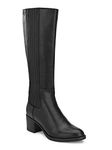 Delize Women's Mid Heel Knee Boots (Black, Numeric_8)