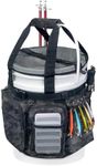 WTVIDAS Fishing Bucket Organizer with Bucket Cover, Ice Fishing Tackle Bag with Rod & Plier Holder, Multi-Pockets for 5 Gallon Bucket Fishing & Boating Accessories Storage