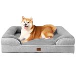 EHEYCIGA Memory Foam Orthopedic Large Dog Bed with Sides, Waterproof Liner Dog Beds for Large Dogs, Non-Slip Bottom and Egg-Crate Foam Large Dog Couch Bed with Washable Removable Cover