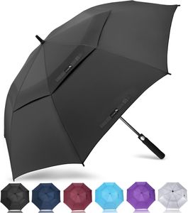 ZOMAKE 62" Golf Umbrella – Large Windproof, Black