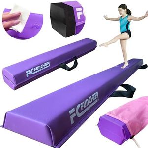 6FT/9FT Folding Balance Beam for Kids ages 3-15- Foldable Gymnastics Floor Beam,Anti-Slip ,Carrying Bag, Faux Suede Covered,EVA foam,Gymnastics Equipment for Kids Training At Home,School,Gym Center