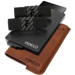 Fidelo Minimalist Wallet for Men-RFID Blocking Pop up Wallet Credit Card Holder, Slim Wallet Made Of 6063 Aluminum with Clip Holder and Removable Leather Case-California Khaki