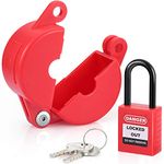 (1) - Valve Lockout and Safety Padlock Combination Oil Gas Valve Lock Natural Gas Valve for Chemical Industry, 2.5cm - 6.4cm , Red (1)