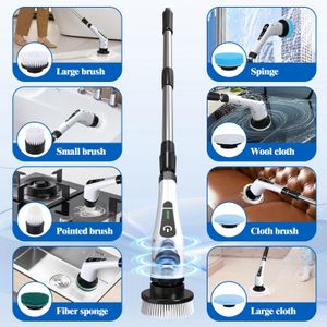 Electric Spin Scrubber with 8 Brush Heads – Cordless Cleaning Tool