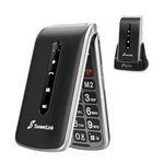 SweetLink F1 Plus Flip Mobile Phones for Elderly,Big Button Mobile Phone,2.4" Screen,Loud Volume,SOS Emergency Button, Speed Dial,1000mAh Battery Capacity,Charging Dock,2G Dual SIM(Black)