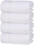 Quick-Dry, Soft & High Absorbent Hand Towels 16"x29" Cotton Turkish Hand Towel Set of 4 | Daily Use 100% Cotton Towels for Bathroom, Gym & More | Bathroom Hand Towels (4 Pcs, White)