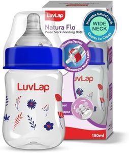 LuvLap Anti-Colic Wide Neck Natura Flo Baby Feeding Bottle, 150ml, New Born / Infants / Toddler upto 3 years, Floral, BPA Free