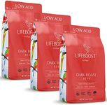 Lifeboost Coffee 3 Pack Dark Roast Whole Bean Coffee - Low Acid Single Origin USDA Organic Coffee - Non-GMO Whole Bean Coffee Third Party Tested For Mycotoxins & Pesticides - 12 Ounces