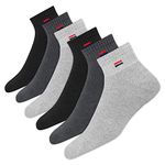 NAVYSPORT 6 Pairs Socks Men Women Trainer Running Cotton High Ankle Quarter Socks, Pack of 6 (Shoe Size: 12-14, Multi-colored)