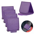 4 Pcs Seat Belt Clip Car Seatbelt Adjuster, Premium PU Leather Cover for Adults Universal Vehicle Automobile Safe Comfortable Shoulder Neck Strap Adjustment (Purple)