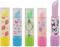 10 x Lipstick Erasers/Rubbers Girls Party Bag Fillers - Assorted Colours