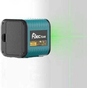 laser Level, DECTEAM Cross Line Laser with Self-Leveling And Manual Leveling, Rotatable 360 Degree, IP54 Waterproof, Battery Included (Green)