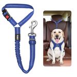 Dog Seat Belts For Cars Uk Headrest Dog Car Seat Belt Adjustable Dog Car Harness Pet Seatbelt Anti Shock Elastic Puppy Restraint Strong Leash Leads For Dogs Safety (BLUE)