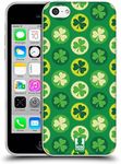 Head Case Designs Patches Shamrock Patterns Soft Gel Case and Matching Wallpaper Compatible with Apple iPhone 5c