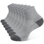 Closemate 7 Pairs Athletic Ankle Socks for Men Women Thick Cushioned Sole Running Quarter Socks(7 DarkGrey, Size M)