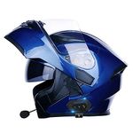 Bluetooth Integrated Modular Flip up Front Motorcycle Helmet Motorbike Crash Modular Helmet With Anti-Fog Dual Visors DOT/ECE Approved Noise Reducation for Men Women 54~63CM