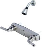 Laguna Brass 3320BN/4010BN Mobile Home Two Handle Non-Metallic 8" Shower Only Valve with Shower Head/Arm/Flange Brushed Nickel Finish