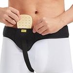 TENB Hernia Belt for Men Hernia Support Truss Inguinal or Sports Hernia, Adjustable Waist Strap with Removable Compression Pads Breathable Material (M, Black)