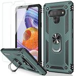 MERRO Compatible with LG Stylo 6 Case with Screen Protector,Military Grade Heavy Duty Shockproof Cover Pass 16ft Drop Test with Magnetic Kickstand Protective Phone Case for LG Stylo 6 Pine Green