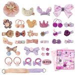 36 Pcs Hair Clips Baby Girl's Clip Bow-Knot Set Assorted Accessories Cute Bows Elastic Ties Gift