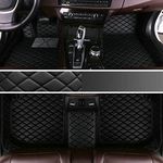 Custom Personalized Car Floor Mats - Black Luxury Full Coverage All Weather Cars Mats, Anti-Slip Leather Car Mat Set, Custom Floor Mats Fit for 99% of Cars, SUVs & Trucks (Diamond)