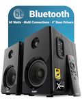 MAJORITY D40 | Active Bluetooth Bookshelf Speakers | Amplified HiFi Speakers with 60W 2.0 Channel 4" Drivers | Powered Studio Speakers with Optical, RCA, USB & AUX Input | Remote Control Included