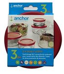 Anchor Hocking Lid 2 Cup/472 ml, Set of 3 lids, red Round