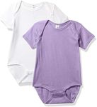 Marky G Apparel Baby Rib Bodysuit 2 Pack, White/Lavender, 24 Months