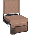 Sheenive Stadium Seats with Back Support, Portable, Lightweight, Foldable, 17.1 x 13.5 Inches, Khaki, Foam Cushion, Rubber